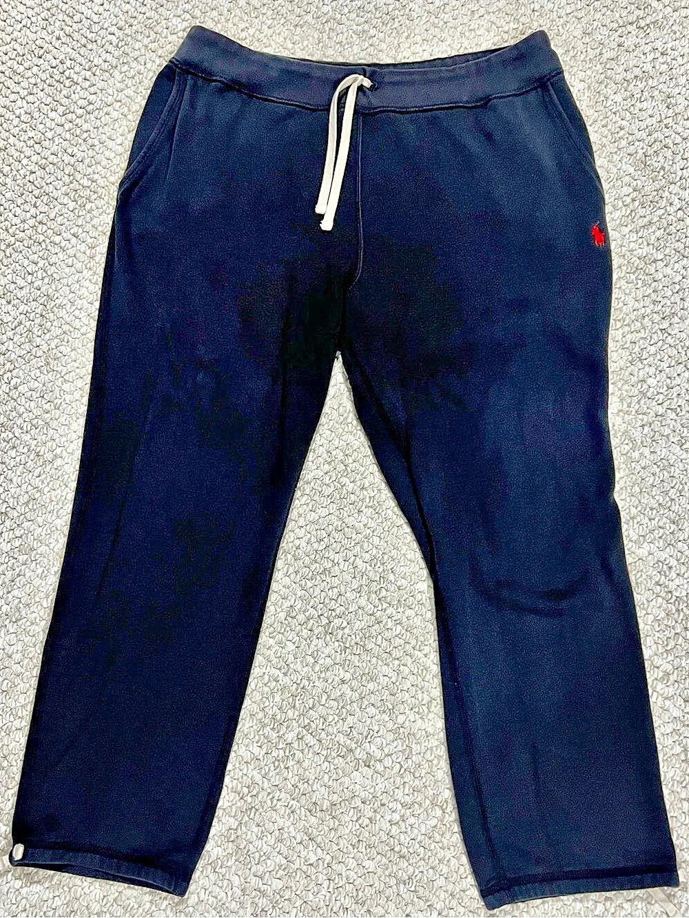 Polo Ralph Lauren Sweatpants Mens 2XL Black Fleece Joggers Drawstring Pony Logo